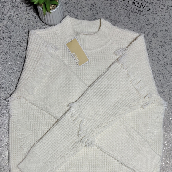 MICHAEL Michael Kors Sweaters - NEW Michael Kors Bone Fringe Cream Small Sweater